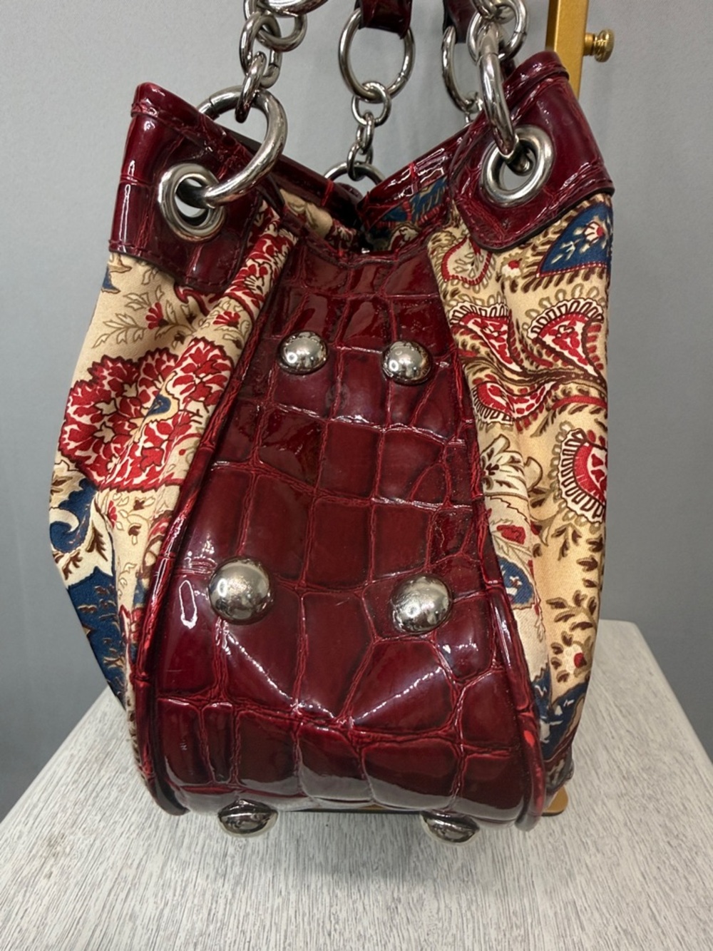 KATHY Women’s Van Zeeland Red Floral Shoulder Purse Y2K Handbag Vintage - Picture 6 of 9